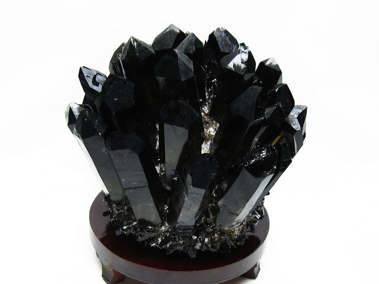 1.9Kg モリオン クラスター 黒水晶 原石 台座付属 一点物 182-8441 [sold out]