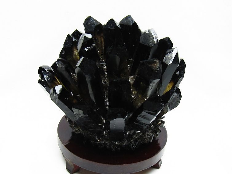 1.6Kg モリオン クラスター 黒水晶 原石 台座付属 一点物 182-8442 【sold out】