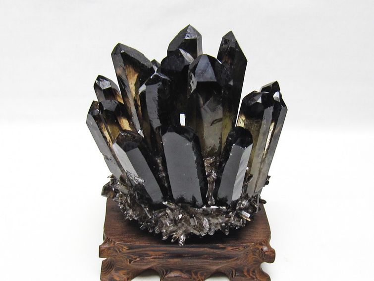 モリオン クラスター 黒水晶 原石 台座付属 一点物 182-8678