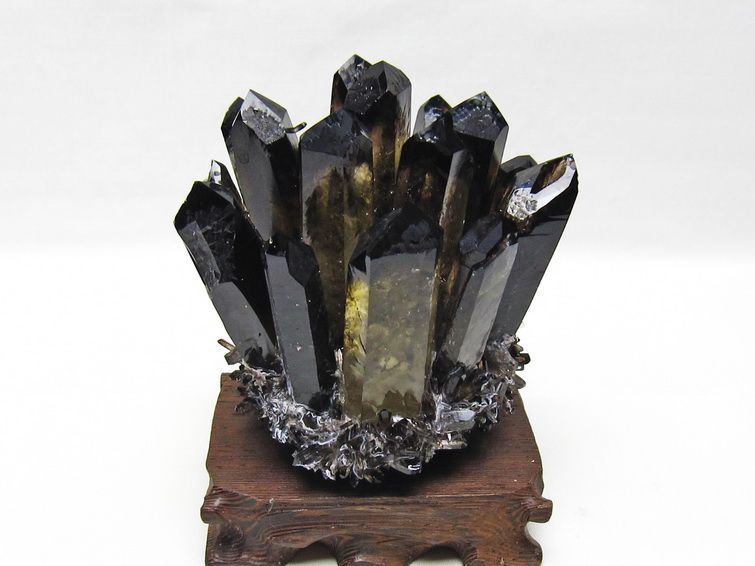 モリオン クラスター 黒水晶 原石 台座付属 一点物 182-8679