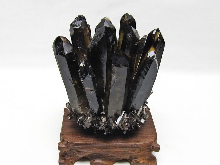 モリオン クラスター 黒水晶 原石 台座付属 一点物 182-8680
