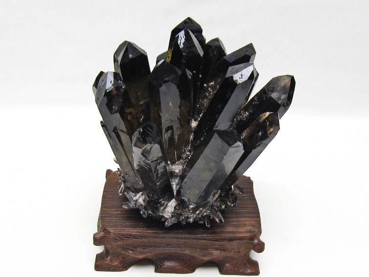 モリオン クラスター 黒水晶 原石 台座付属 一点物 182-8682