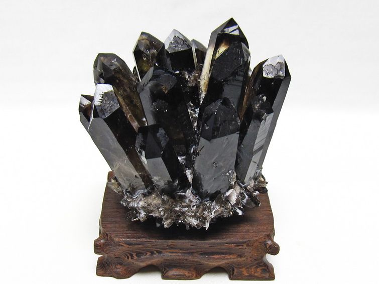 モリオン クラスター 黒水晶 原石 台座付属 一点物 182-8687