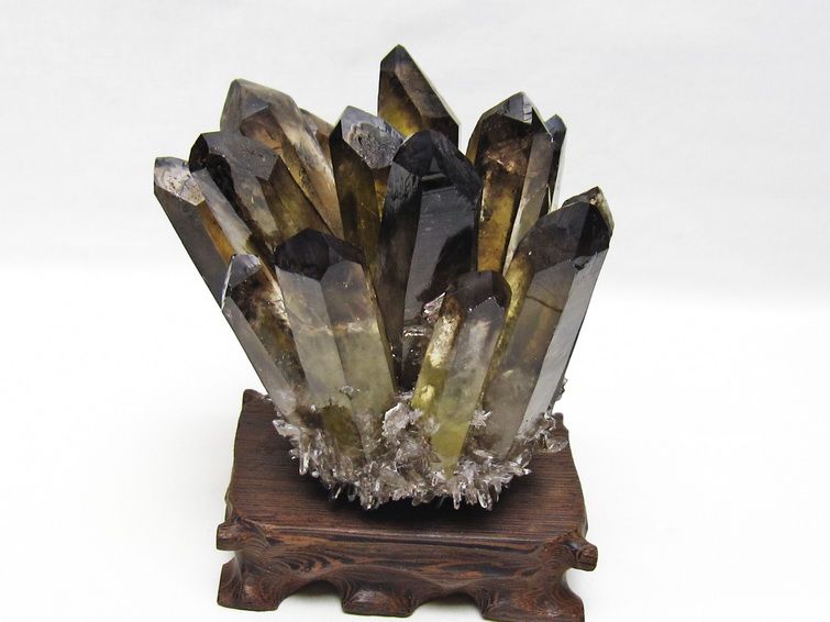 モリオン クラスター 黒水晶 原石 台座付属 一点物 182-8692