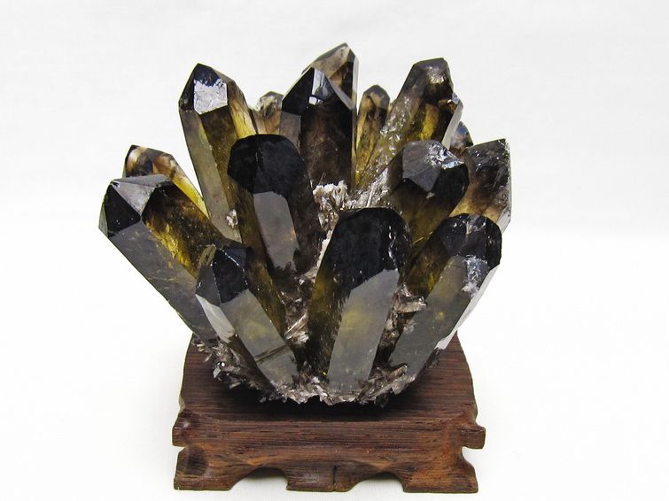 黒水晶 クラスター モリオン 原石 台座付属 一点物 182-8696