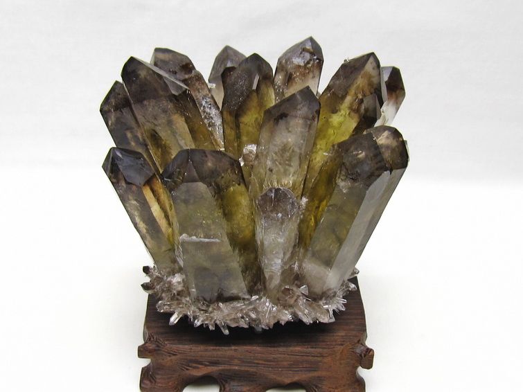黒水晶 クラスター モリオン 原石 台座付属 一点物 182-8698