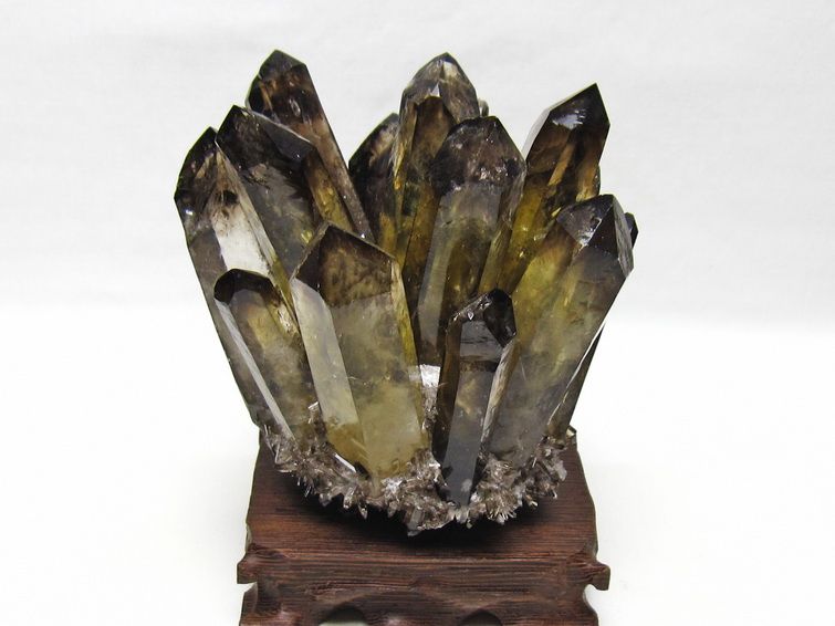 黒水晶 クラスター モリオン 原石 台座付属 一点物 182-8702