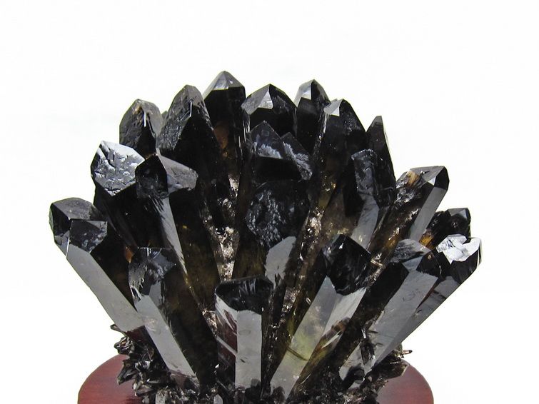 1.4Kg 黒水晶 クラスター モリオン 原石 台座付属 一点物 182-8706