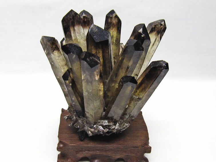 黒水晶 クラスター モリオン 原石 台座付属 一点物 182-8708