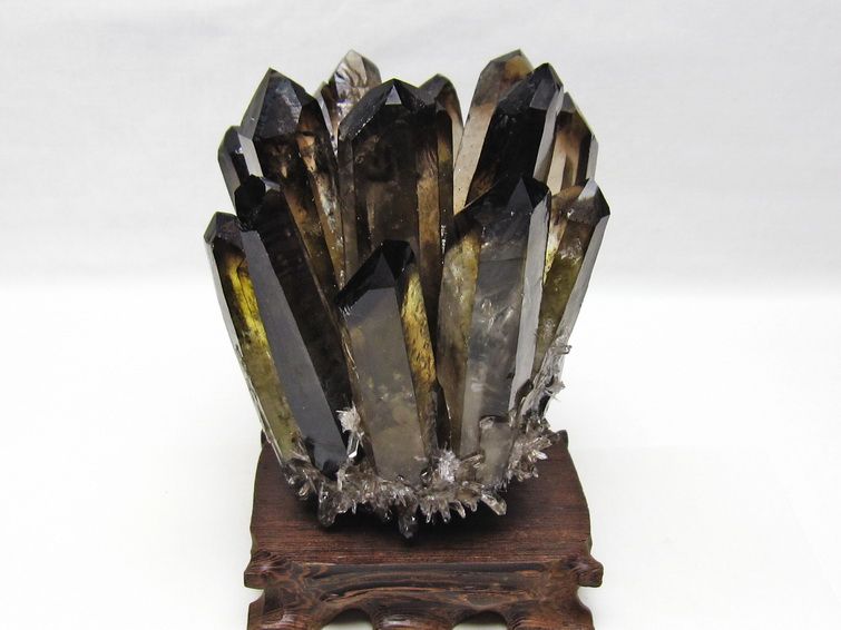 黒水晶 クラスター モリオン 原石 台座付属 一点物 182-8710