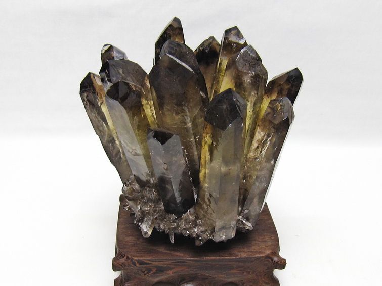 モリオン 原石 黒水晶 クラスター 台座付属 一点物 182-8712