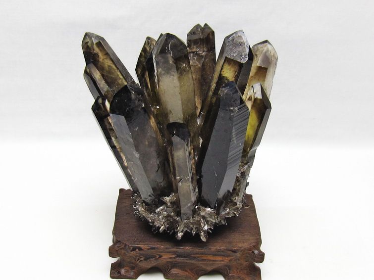 モリオン 原石 黒水晶 クラスター 台座付属 一点物 182-8714