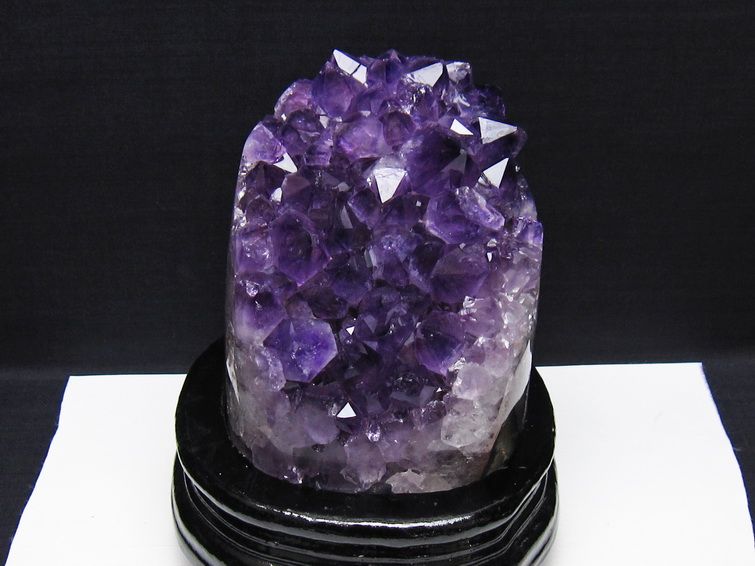 1.4Kg アメジスト 原石 ウルグアイ産 アメジスト クラスター amethyst 台座付属 一点物 182-8808