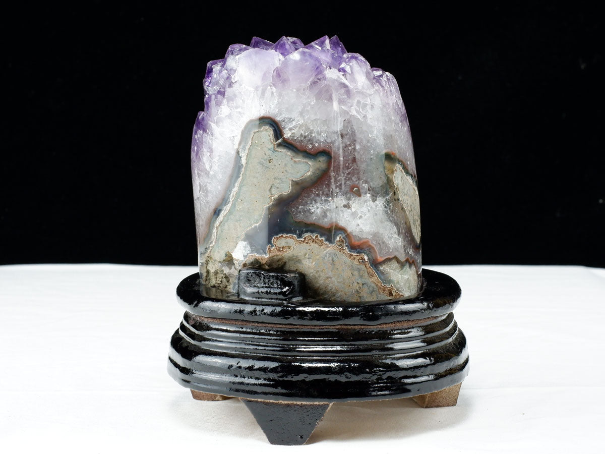 1.4Kg アメジスト 原石 ウルグアイ産 アメジスト クラスター amethyst 台座付属 一点物 182-8808