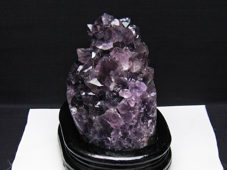 1.4Kg アメジスト クラスター ウルグアイ産 アメジスト 原石 amethyst 台座付属 一点物 182-8819