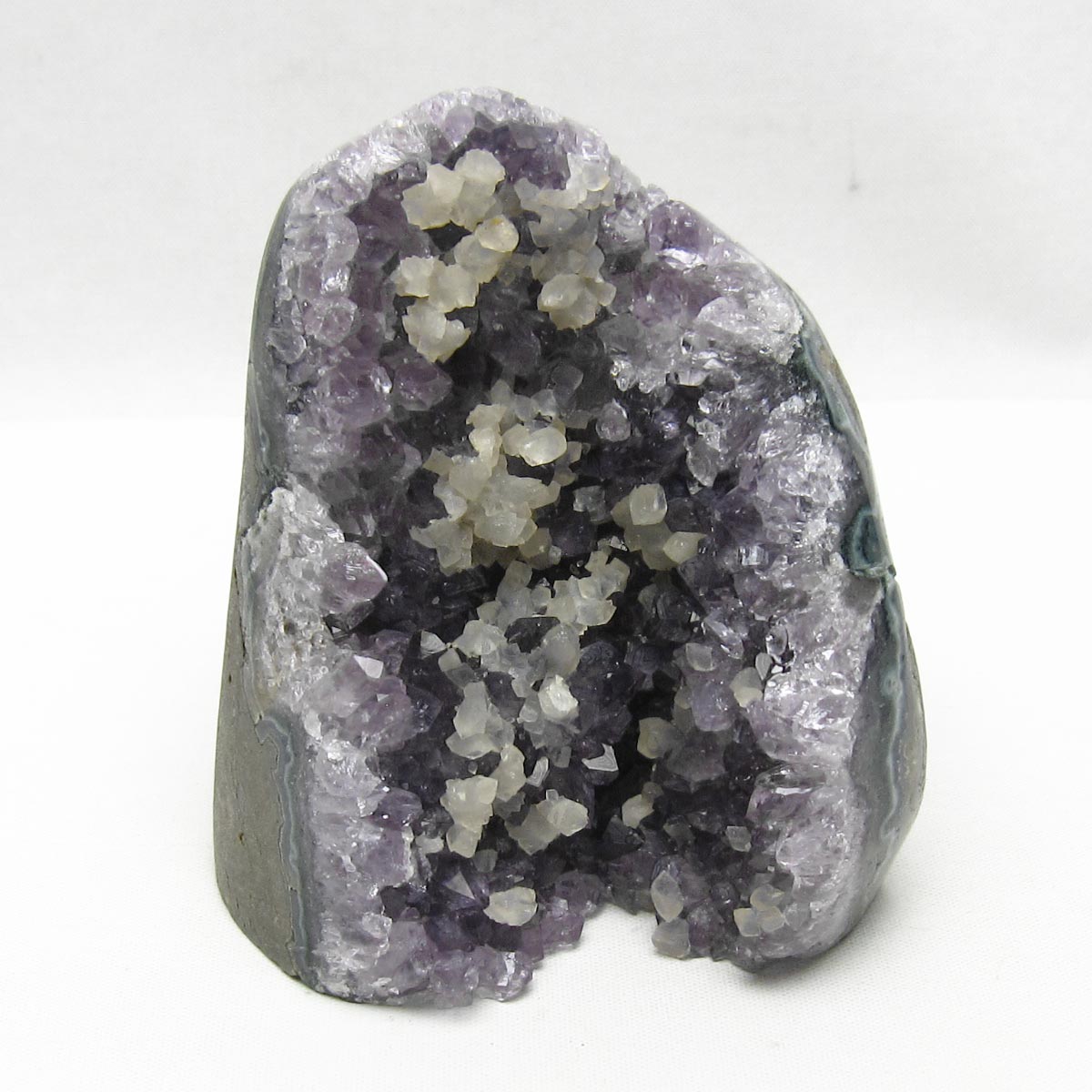 アメジスト クラスター ウルグアイ産 アメジスト 原石 amethyst カルサイト共生 一点物 182-8877