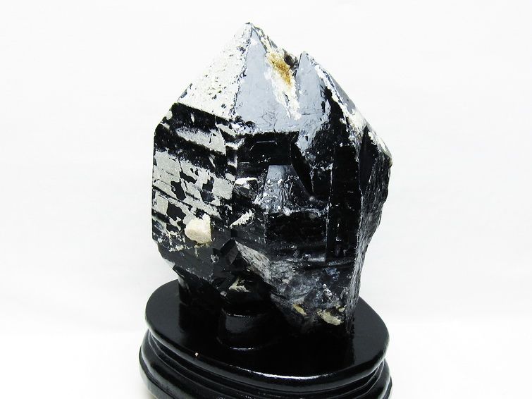 2.2Kg 黒水晶 モリオン 原石 山東省産 台座付属 一点物 191-511