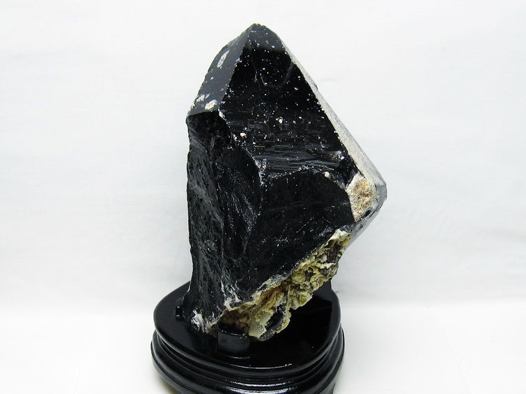 4.2Kg 黒水晶 モリオン 原石 山東省産 台座付属 一点物 191-514