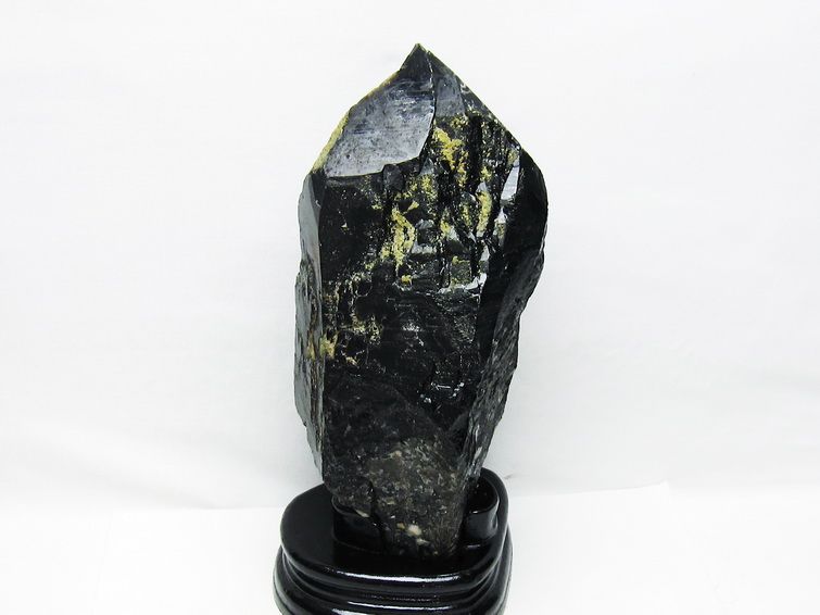 2.6Kg 黒水晶 モリオン 原石 山東省産 台座付属 一点物 191-516