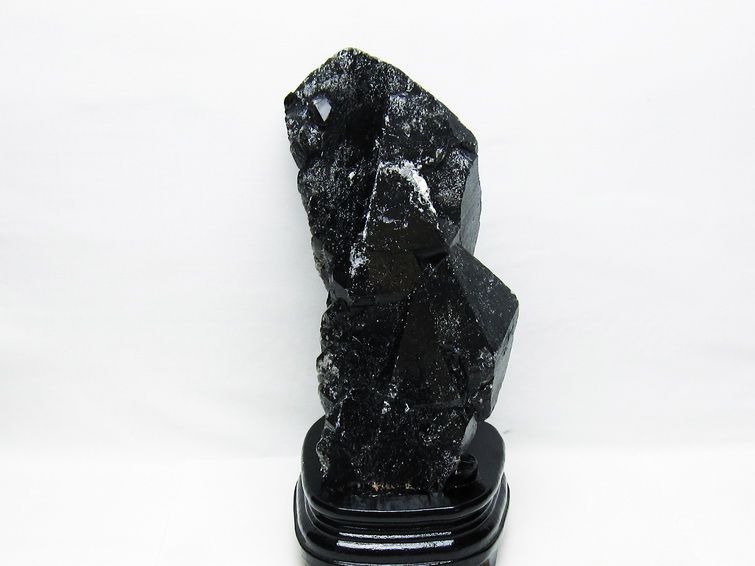 2Kg 黒水晶 モリオン 原石 山東省産 台座付属 一点物 191-517
