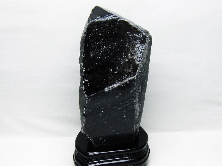 3.6Kg 黒水晶 モリオン 原石 山東省産 台座付属 一点物 191-518