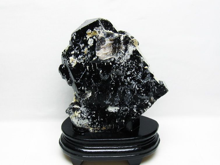 2.6Kg 黒水晶 モリオン 原石 山東省産 台座付属 一点物 191-521
