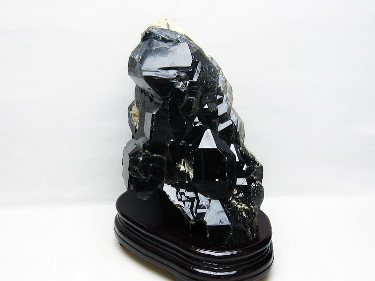 3.7Kg モリオン 原石 黒水晶 原石 山東省産 台座付属 一点物 191-528