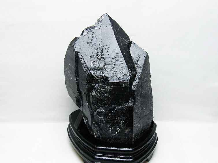 4.9Kg モリオン 原石 黒水晶 原石 山東省産 台座付属 一点物 191-529