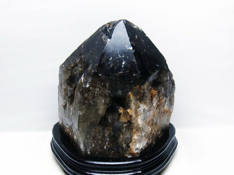 12Kg モリオン 黒水晶 原石 エレスチャル 台座付属 一点物 191-534