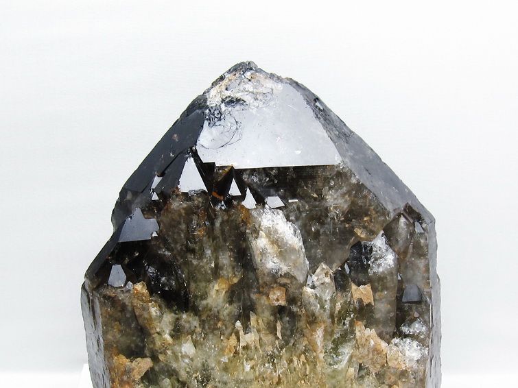 12Kg モリオン 黒水晶 原石 エレスチャル 台座付属 一点物 191-534