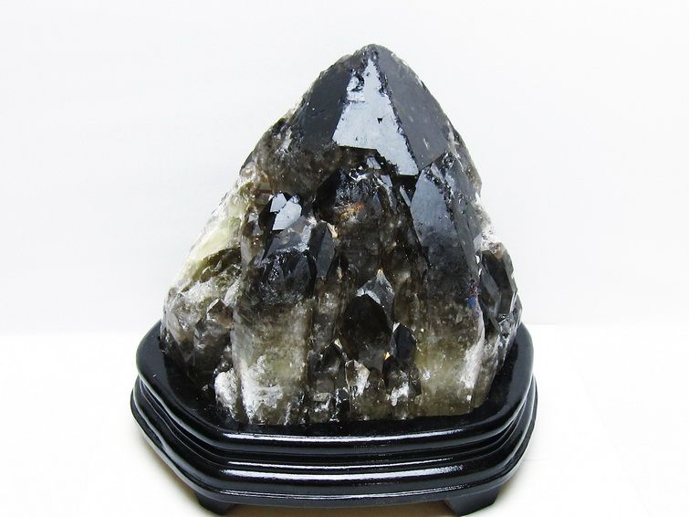 5.9Kg モリオン 黒水晶 原石 エレスチャル 台座付属 一点物 191-535