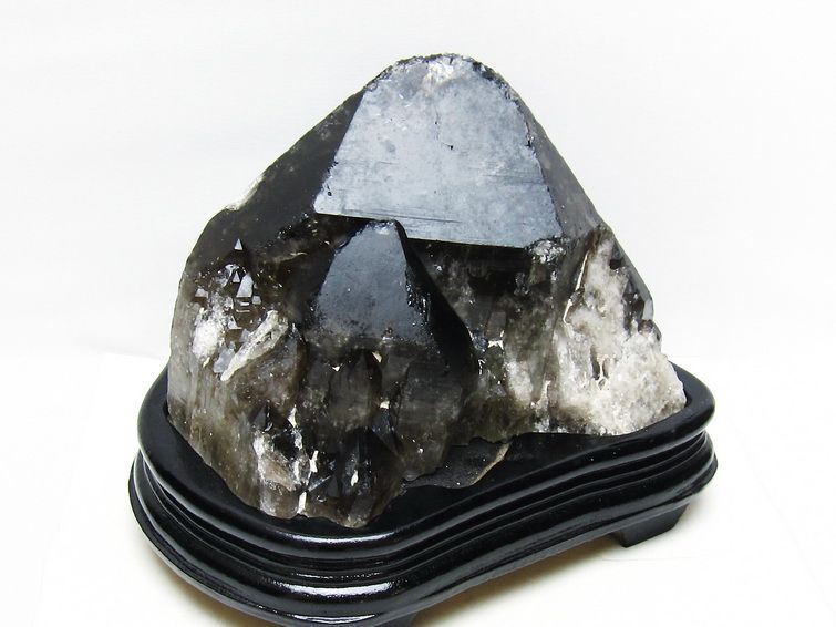 3.9Kg モリオン 黒水晶 原石 エレスチャル 台座付属 一点物 191-541