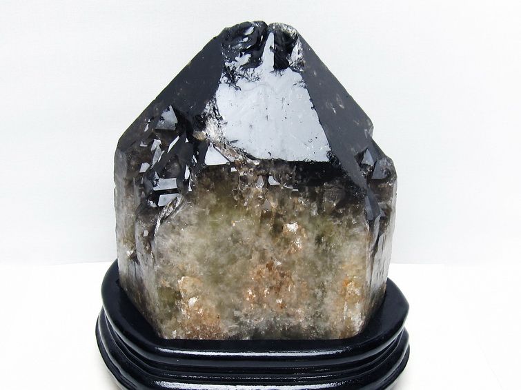 4.3Kg モリオン 黒水晶 原石 エレスチャル 台座付属 一点物 191-545