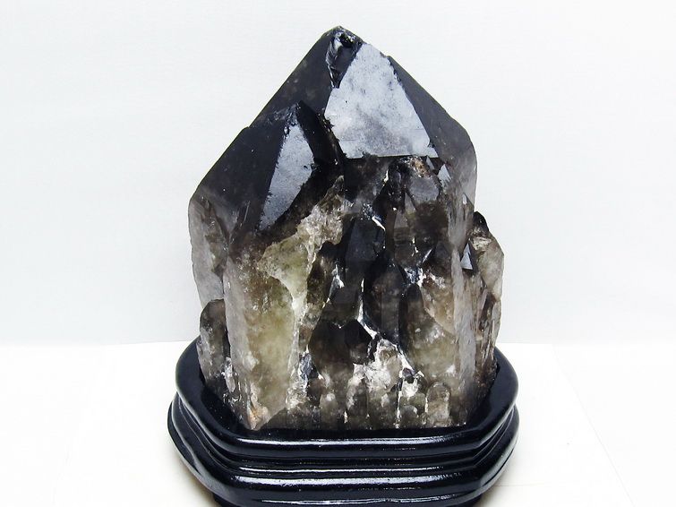 5.8Kg モリオン 黒水晶 原石 エレスチャル 台座付属 一点物 191-547