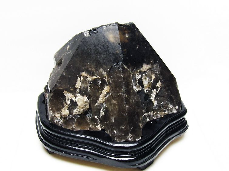 5.5Kg モリオン 黒水晶 原石 エレスチャル 台座付属 一点物 191-549