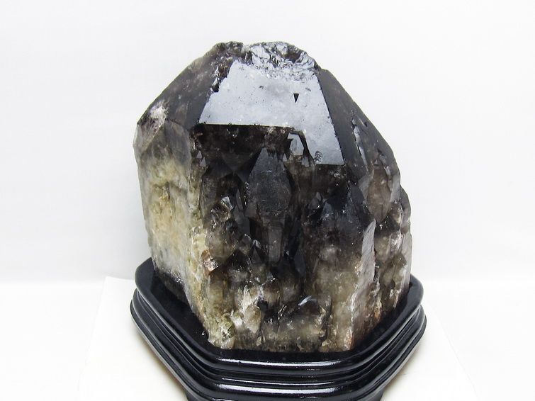 8.7Kg モリオン 黒水晶 原石 エレスチャル 台座付属 一点物 191-554