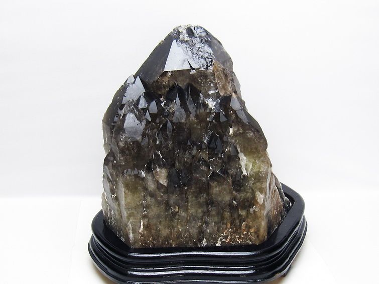 11.1Kg モリオン 黒水晶 原石 エレスチャル 台座付属 一点物 191-555