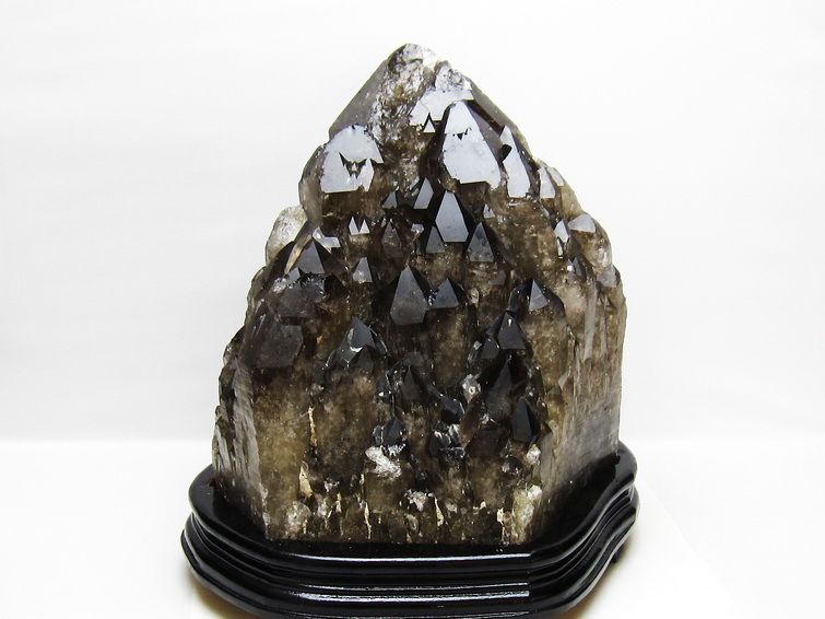 14.1Kg モリオン 黒水晶 原石 エレスチャル 台座付属 一点物 191-561 【sold out】