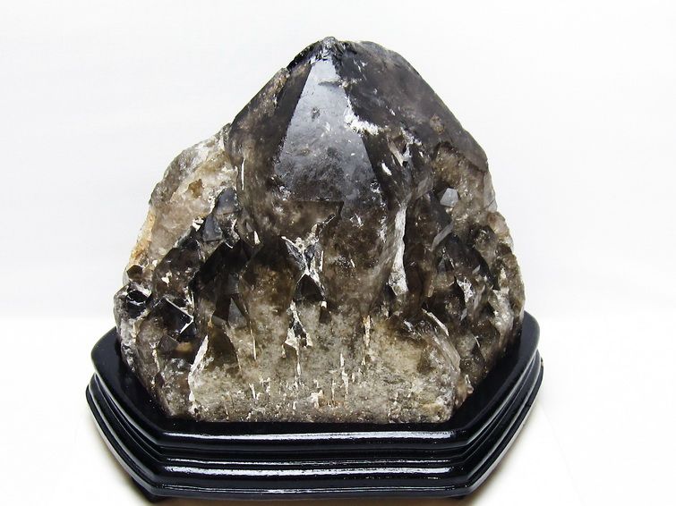 12.6Kg モリオン 黒水晶 原石 エレスチャル 台座付属 一点物 191-562