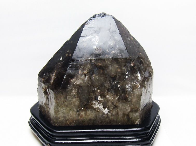 11.4Kg モリオン 黒水晶 原石 エレスチャル 台座付属 一点物 191-564