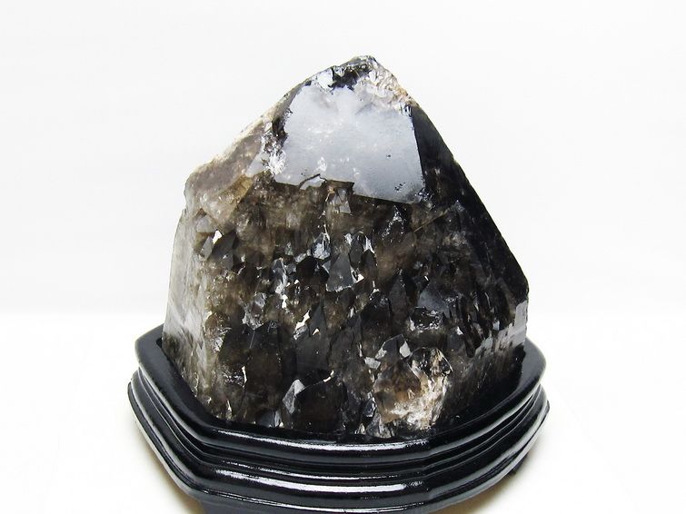 7.4Kg モリオン 黒水晶 原石 エレスチャル 台座付属 一点物 191-566