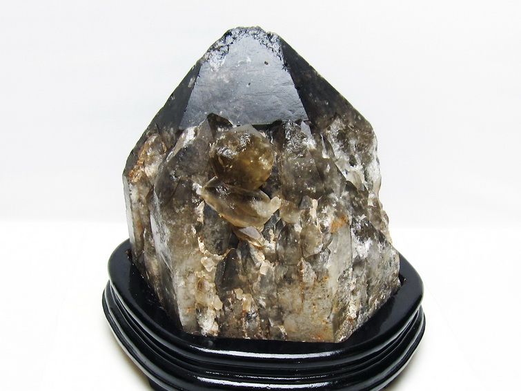 8.9Kg モリオン 黒水晶 原石 エレスチャル 台座付属 一点物 191-568