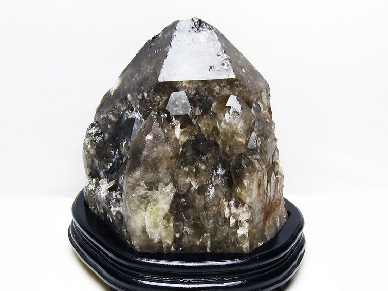 9.5Kg モリオン 黒水晶 原石 エレスチャル 台座付属 一点物 191-569