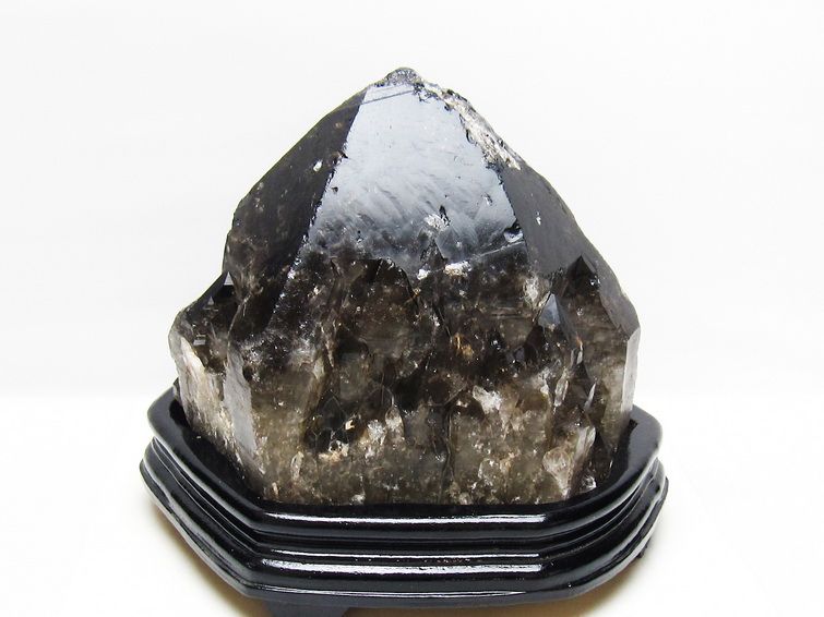 7.9Kg モリオン 黒水晶 原石 エレスチャル 台座付属 一点物 191-570