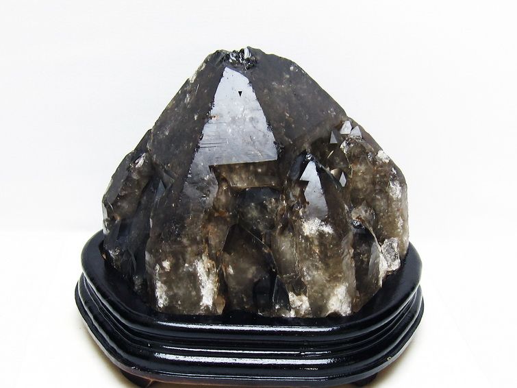 5.7Kg モリオン 黒水晶 原石 エレスチャル 台座付属 一点物 191-575