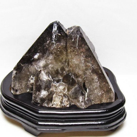 4Kg スモーキークォーツ 原石 煙水晶 エレスチャル 台座付属 一点物 191-602