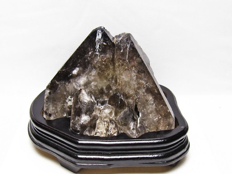 4Kg スモーキークォーツ 原石 煙水晶 エレスチャル 台座付属 一点物 191-602