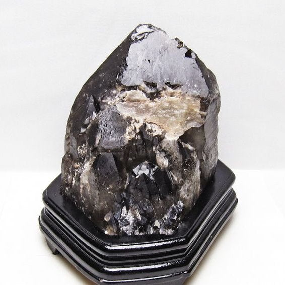 4.4Kg スモーキークォーツ 原石 煙水晶 エレスチャル 台座付属 一点物 191-614