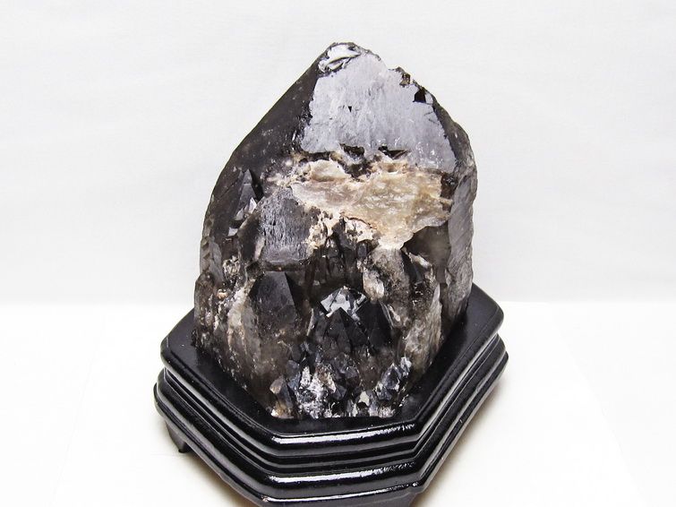 4.4Kg スモーキークォーツ 原石 煙水晶 エレスチャル 台座付属 一点物 191-614