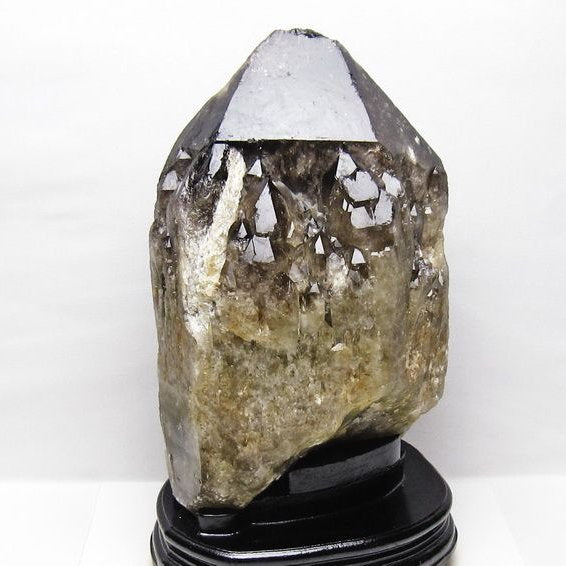 10.9Kg スモーキークォーツ 原石 煙水晶 エレスチャル 台座付属 一点物 191-623